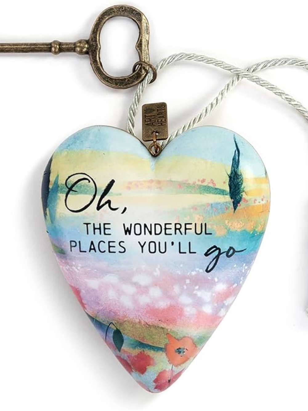 'Oh, The Wonderful Places You'll Go' hanging or sitting Heart w/tassel - Picture 9 of 10